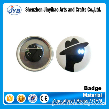 Best promotional gift badges type plastic pin badge with printing logo